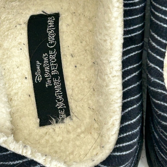 Disney Black and White Striped Jack Skellington Slippers - Picture 3 of 7